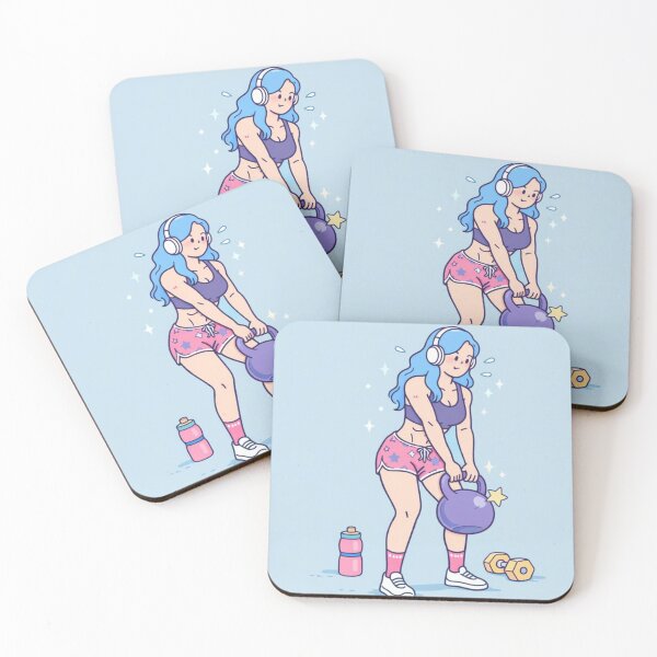 Item preview, Cute Fitness Girl with Kettlebell designed and sold by IvannaMoroz.