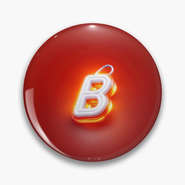 Item preview, Glowing Neon Letter B on Red Background – Modern Luminous Typography Art designed and sold by Grafititee.