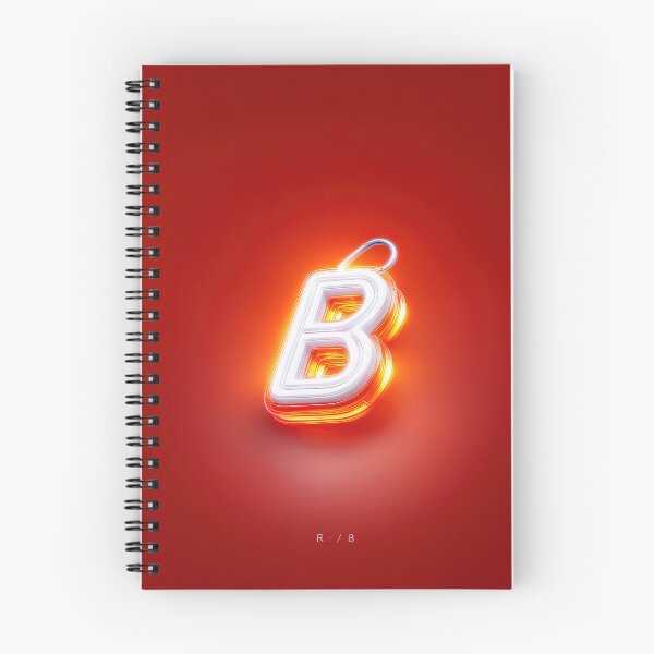 Item preview, Glowing Neon Letter B on Red Background – Modern Luminous Typography Art designed and sold by Grafititee.