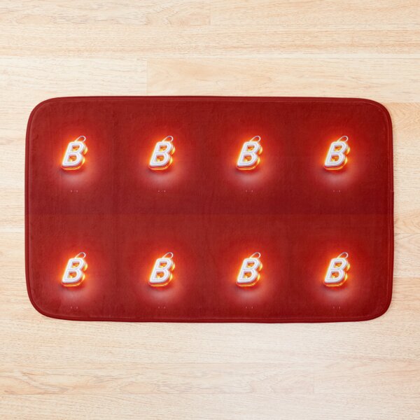 Item preview, Glowing Neon Letter B on Red Background – Modern Luminous Typography Art designed and sold by Grafititee.
