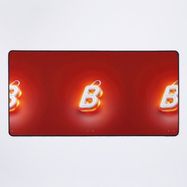 Item preview, Glowing Neon Letter B on Red Background – Modern Luminous Typography Art designed and sold by Grafititee.