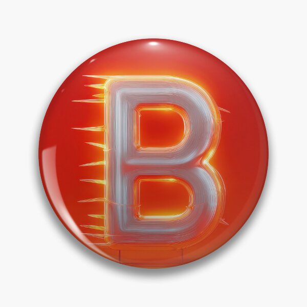 Item preview, Glowing Neon Letter B on Red Background – Modern Luminous Typography Art designed and sold by Grafititee.