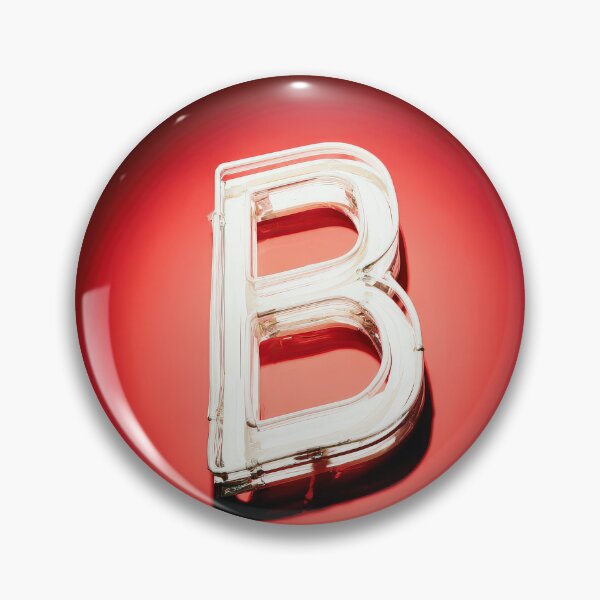 Item preview, Glowing Neon Letter B on Red Background – Modern Luminous Typography Art designed and sold by Grafititee.