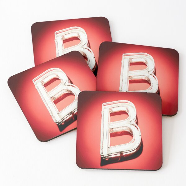 Item preview, Glowing Neon Letter B on Red Background – Modern Luminous Typography Art designed and sold by Grafititee.