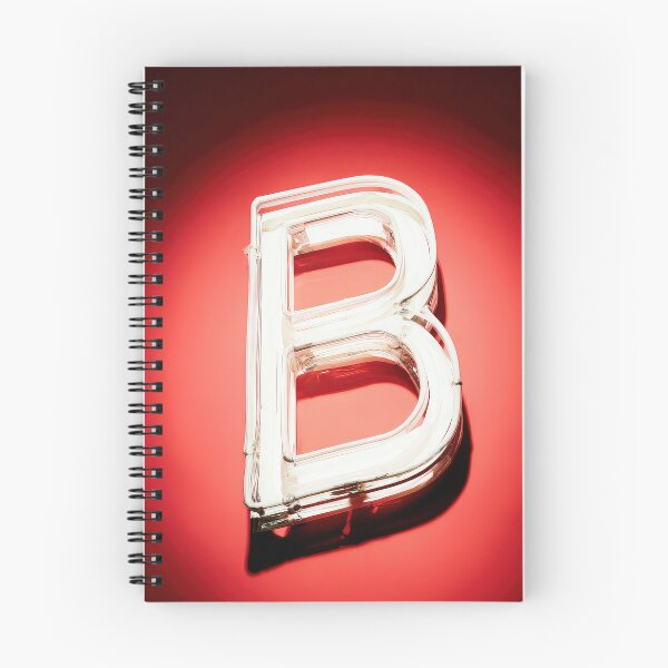 Item preview, Glowing Neon Letter B on Red Background – Modern Luminous Typography Art designed and sold by Grafititee.