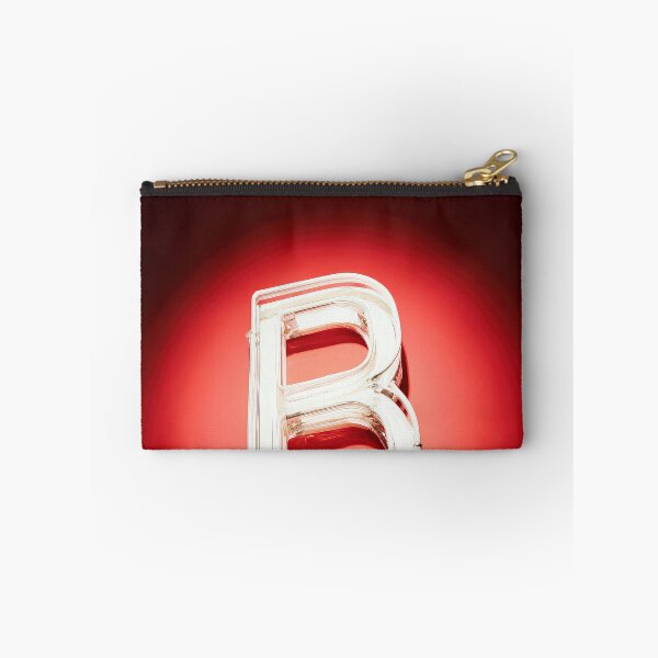 Item preview, Glowing Neon Letter B on Red Background – Modern Luminous Typography Art designed and sold by Grafititee.