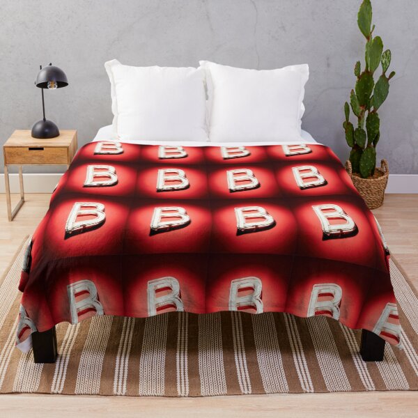 Item preview, Glowing Neon Letter B on Red Background – Modern Luminous Typography Art designed and sold by Grafititee.
