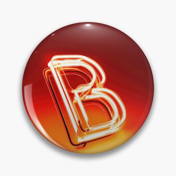 Item preview, Glowing Neon Letter B on Red Background – Modern Luminous Typography Art designed and sold by Grafititee.