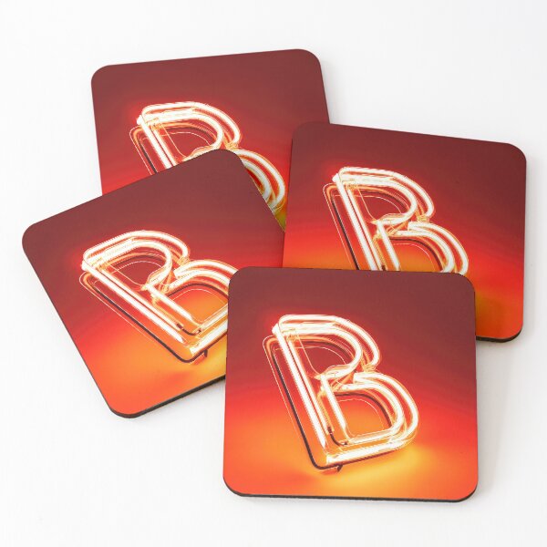 Item preview, Glowing Neon Letter B on Red Background – Modern Luminous Typography Art designed and sold by Grafititee.