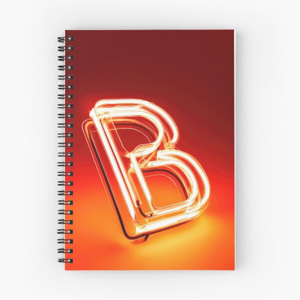 Item preview, Glowing Neon Letter B on Red Background – Modern Luminous Typography Art designed and sold by Grafititee.