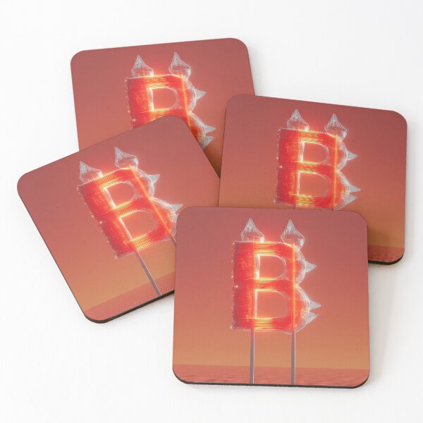 Item preview, Glowing Neon Letter B on Red Background – Modern Luminous Typography Art designed and sold by Grafititee.