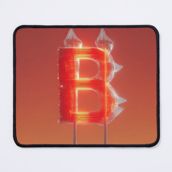 Item preview, Glowing Neon Letter B on Red Background – Modern Luminous Typography Art designed and sold by Grafititee.