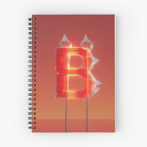 Item preview, Glowing Neon Letter B on Red Background – Modern Luminous Typography Art designed and sold by Grafititee.