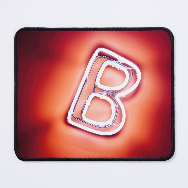 Item preview, Glowing Neon Letter B on Red Background – Modern Luminous Typography Art designed and sold by Grafititee.