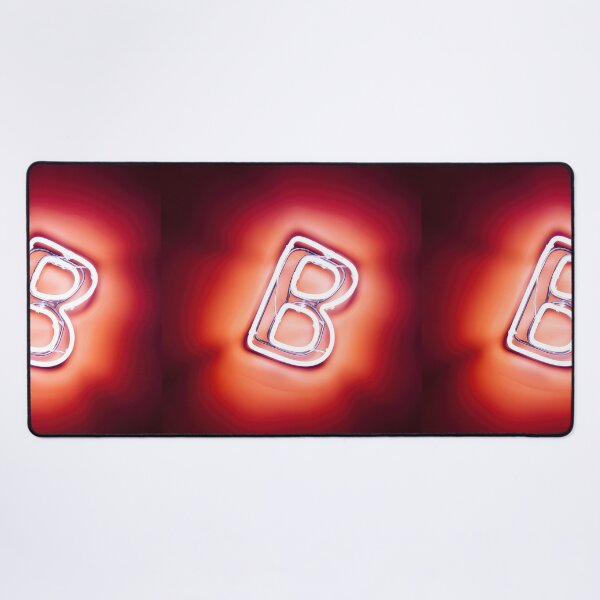Item preview, Glowing Neon Letter B on Red Background – Modern Luminous Typography Art designed and sold by Grafititee.