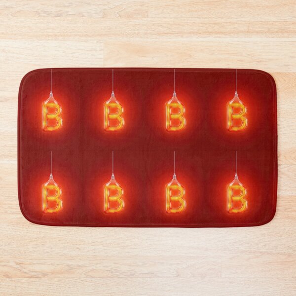 Item preview, Glowing Neon Letter B on Red Background – Modern Luminous Typography Art designed and sold by Grafititee.