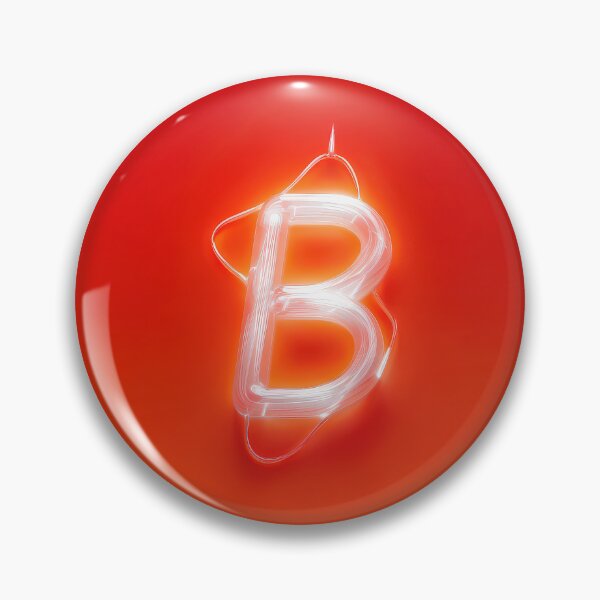 Item preview, Glowing Neon Letter B on Red Background – Modern Luminous Typography Art designed and sold by Grafititee.