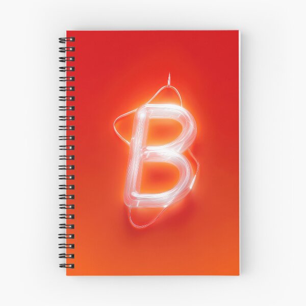 Item preview, Glowing Neon Letter B on Red Background – Modern Luminous Typography Art designed and sold by Grafititee.