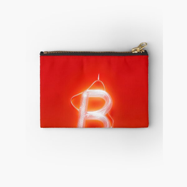 Item preview, Glowing Neon Letter B on Red Background – Modern Luminous Typography Art designed and sold by Grafititee.