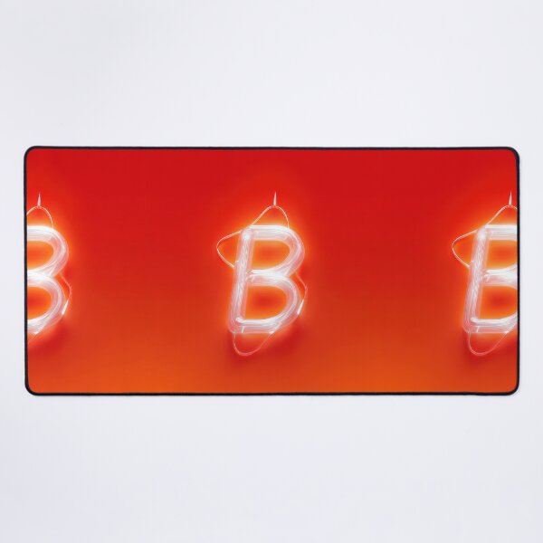 Item preview, Glowing Neon Letter B on Red Background – Modern Luminous Typography Art designed and sold by Grafititee.