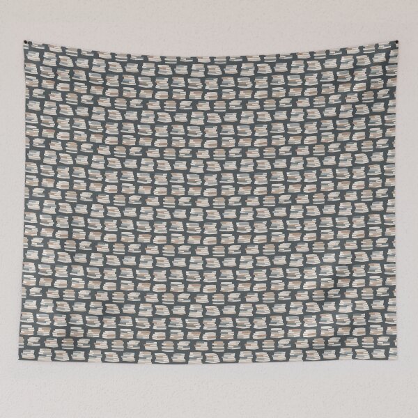 Item preview, Midnight Reading Pattern – Scandinavian Book Stacks in Charcoal designed and sold by ScanMood.