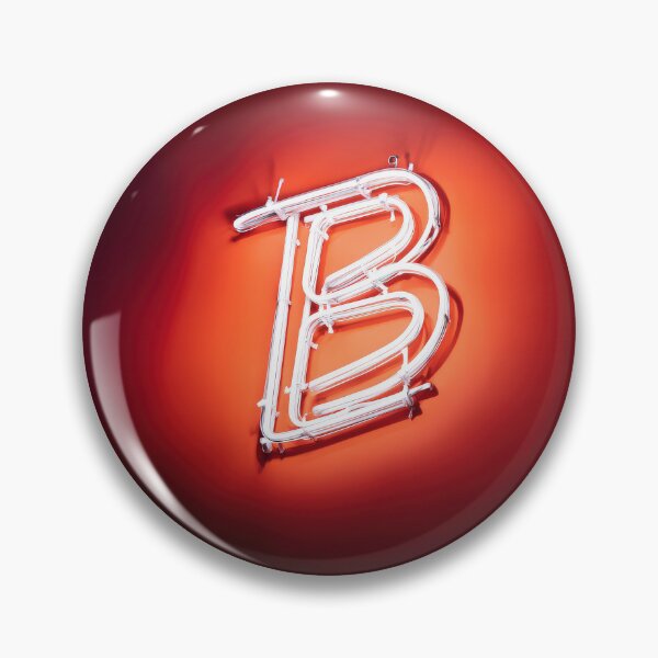 Item preview, Glowing Neon Letter B on Red Background – Modern Luminous Typography Art designed and sold by Grafititee.