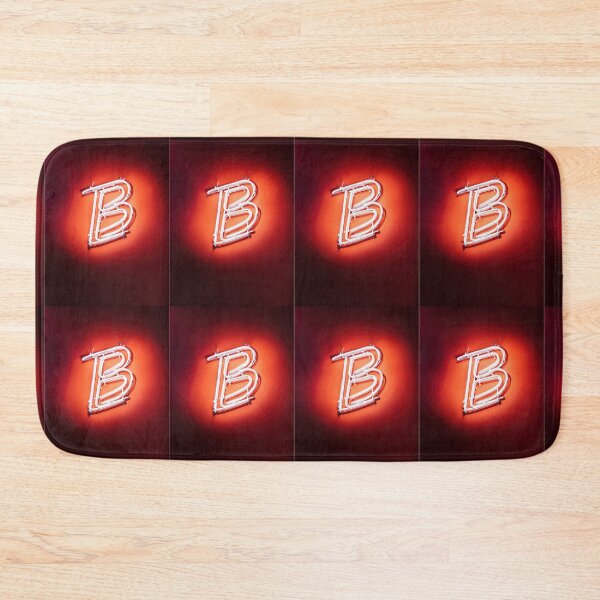 Item preview, Glowing Neon Letter B on Red Background – Modern Luminous Typography Art designed and sold by Grafititee.