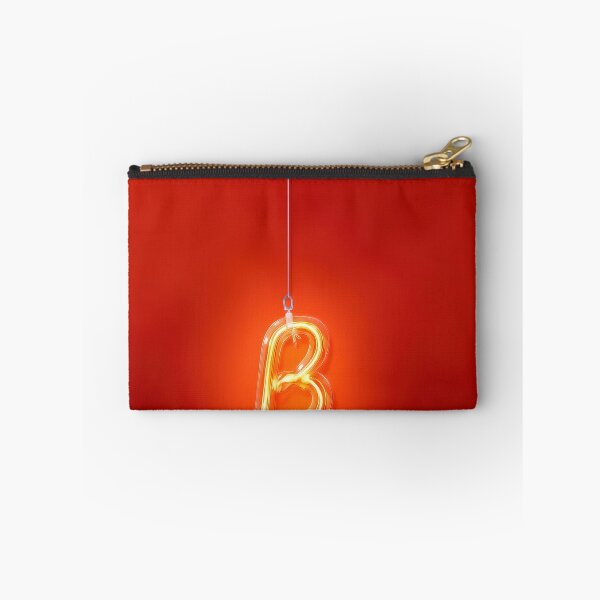Item preview, Glowing Neon Letter B on Red Background – Modern Luminous Typography Art designed and sold by Grafititee.
