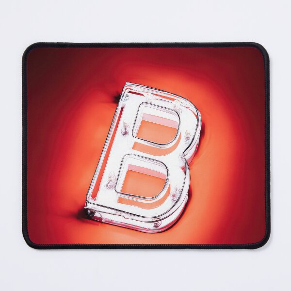 Item preview, Glowing Neon Letter B on Red Background – Modern Luminous Typography Art designed and sold by Grafititee.