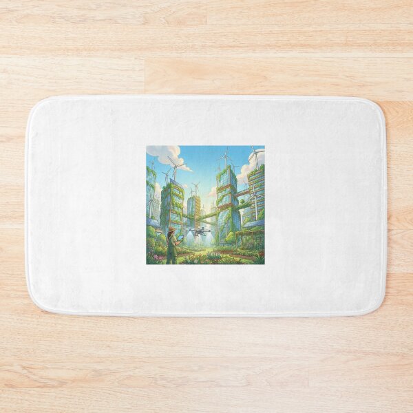 Item preview, Solarpunk City Future Eco Utopia Gardening Shirt designed and sold by ryanguas.