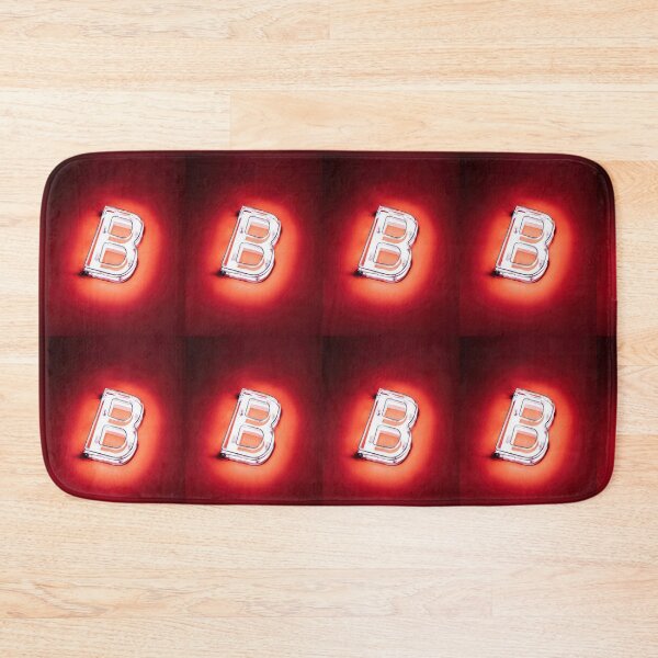 Item preview, Glowing Neon Letter B on Red Background – Modern Luminous Typography Art designed and sold by Grafititee.