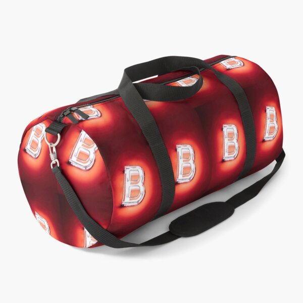 Item preview, Glowing Neon Letter B on Red Background – Modern Luminous Typography Art designed and sold by Grafititee.