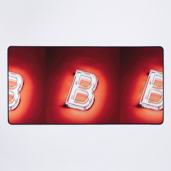 Item preview, Glowing Neon Letter B on Red Background – Modern Luminous Typography Art designed and sold by Grafititee.