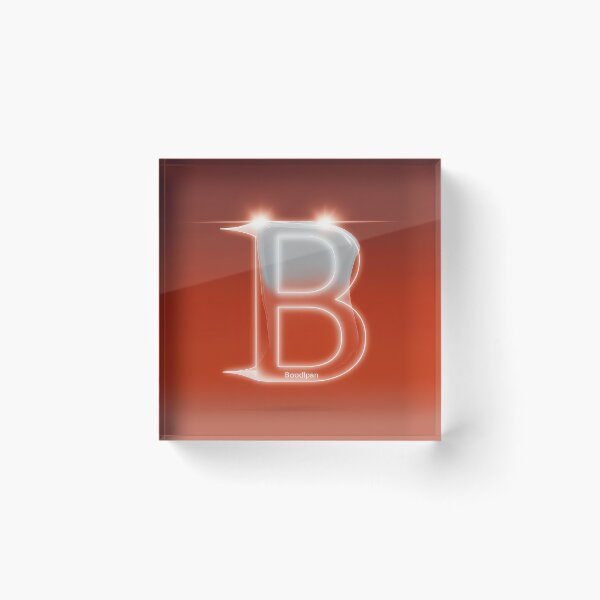 Item preview, Glowing Neon Letter B on Red Background – Modern Luminous Typography Art designed and sold by Grafititee.