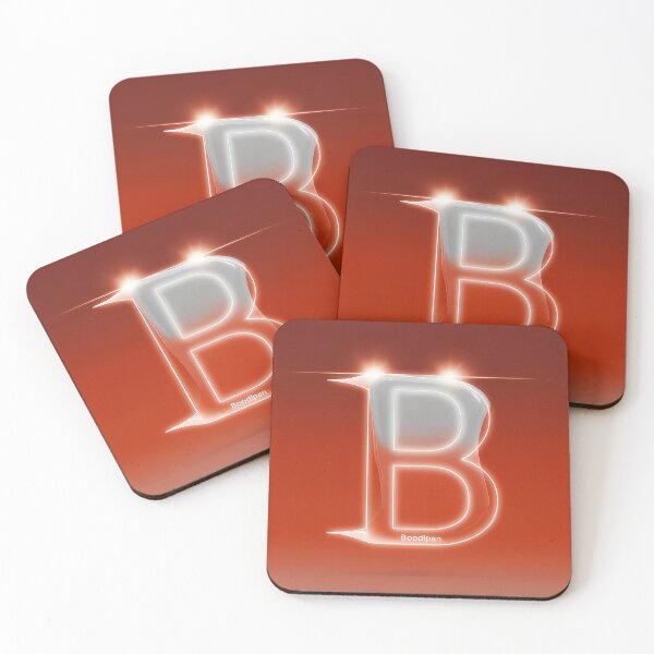 Item preview, Glowing Neon Letter B on Red Background – Modern Luminous Typography Art designed and sold by Grafititee.