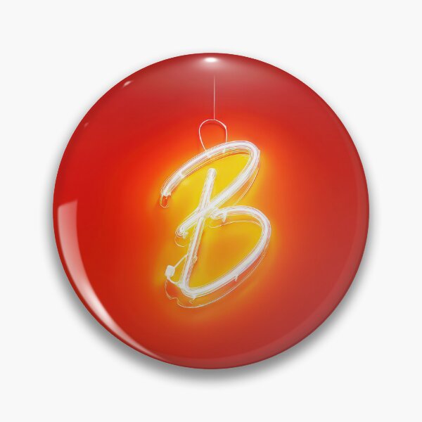 Item preview, Glowing Neon Letter B on Red Background – Modern Luminous Typography Art designed and sold by Grafititee.