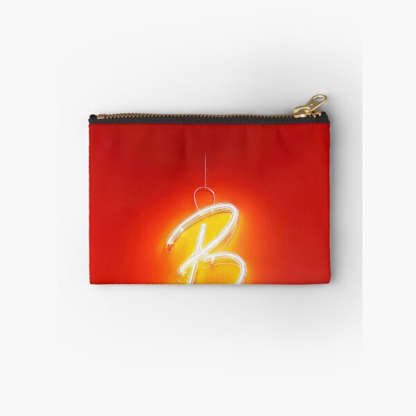 Item preview, Glowing Neon Letter B on Red Background – Modern Luminous Typography Art designed and sold by Grafititee.