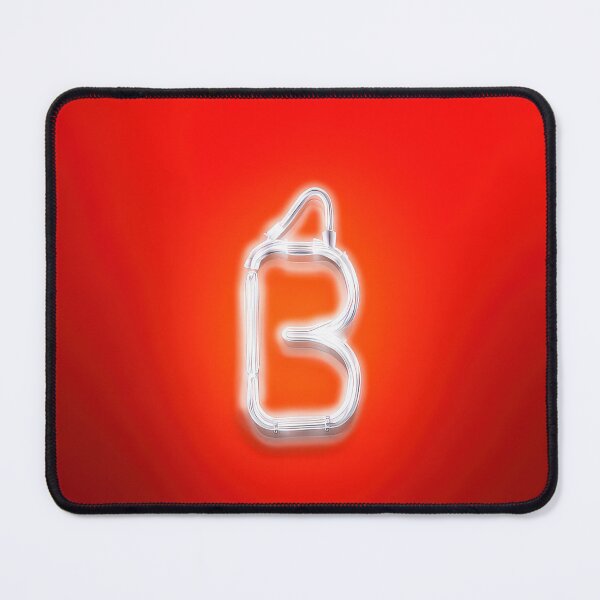 Item preview, Glowing Neon Letter B on Red Background – Modern Luminous Typography Art designed and sold by Grafititee.