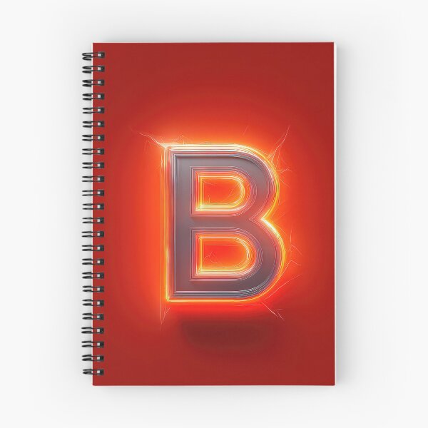 Item preview, Glowing Neon Letter B on Red Background – Modern Luminous Typography Art designed and sold by Grafititee.