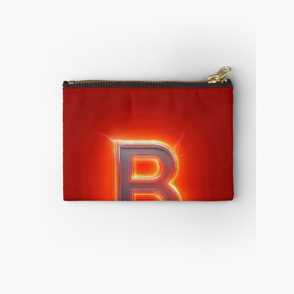 Item preview, Glowing Neon Letter B on Red Background – Modern Luminous Typography Art designed and sold by Grafititee.