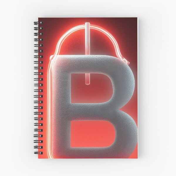 Item preview, Glowing Neon Letter B on Red Background – Modern Luminous Typography Art designed and sold by Grafititee.