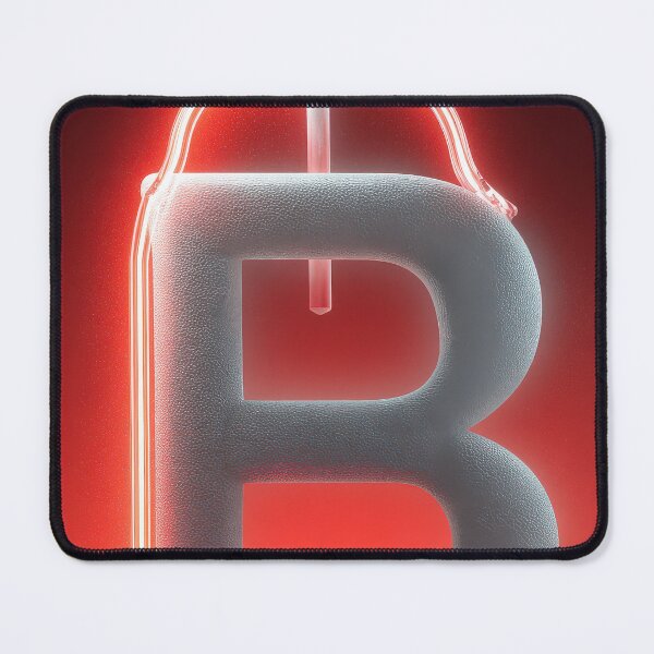 Item preview, Glowing Neon Letter B on Red Background – Modern Luminous Typography Art designed and sold by Grafititee.