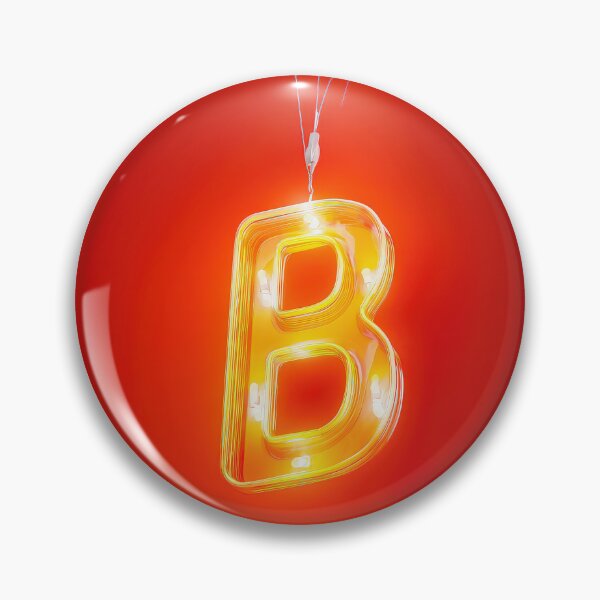 Item preview, Glowing Neon Letter B on Red Background – Modern Luminous Typography Art designed and sold by Grafititee.