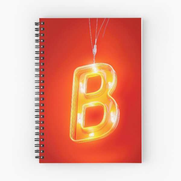 Item preview, Glowing Neon Letter B on Red Background – Modern Luminous Typography Art designed and sold by Grafititee.