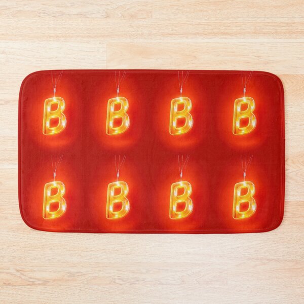 Item preview, Glowing Neon Letter B on Red Background – Modern Luminous Typography Art designed and sold by Grafititee.