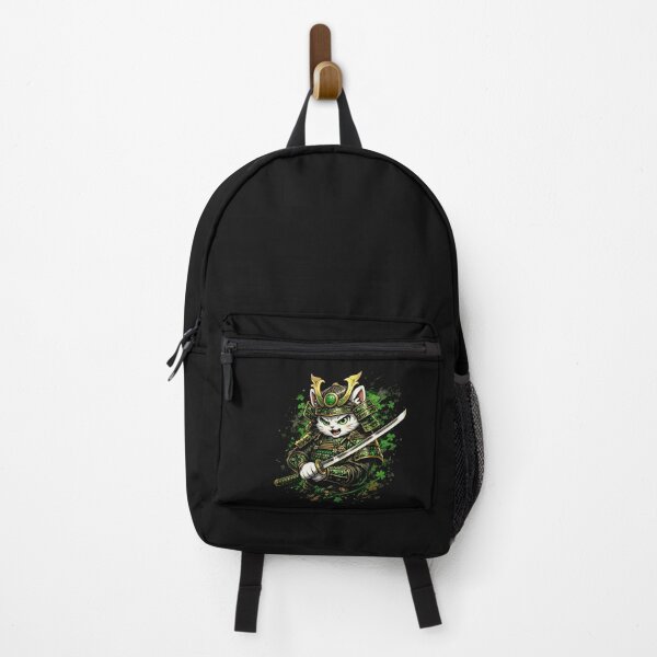 Artikelvorschau, Glückskatze im Samurai-Stil – Japanische Kriegerkatze – St. Patrick’s Day Katze entworfen und verkauft von yaginoie.