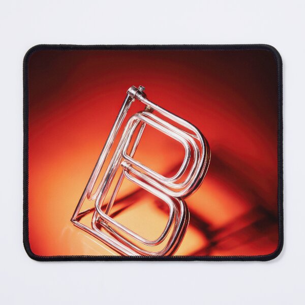 Item preview, Glowing Neon Letter B on Red Background – Modern Luminous Typography Art designed and sold by Grafititee.