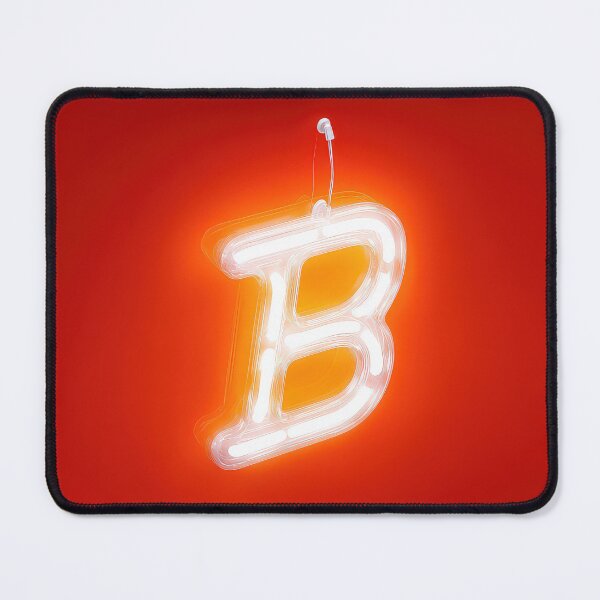 Item preview, Copy of Glowing Neon Letter B on Red Background – Modern Luminous Typography Art designed and sold by Grafititee.