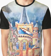 Germany Bacharach Town Watercolor Painting Graphic T-Shirt