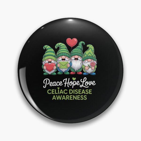 Item preview, Celiac Disease Awareness Cute Gnomes Peace Hope Love designed and sold by KonopikaaArt.
